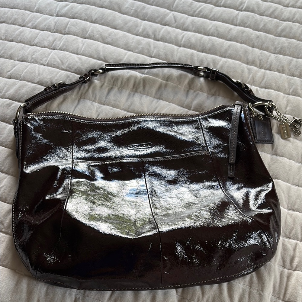 Coach mahogany, patent leather Shoulder Bag Hobo